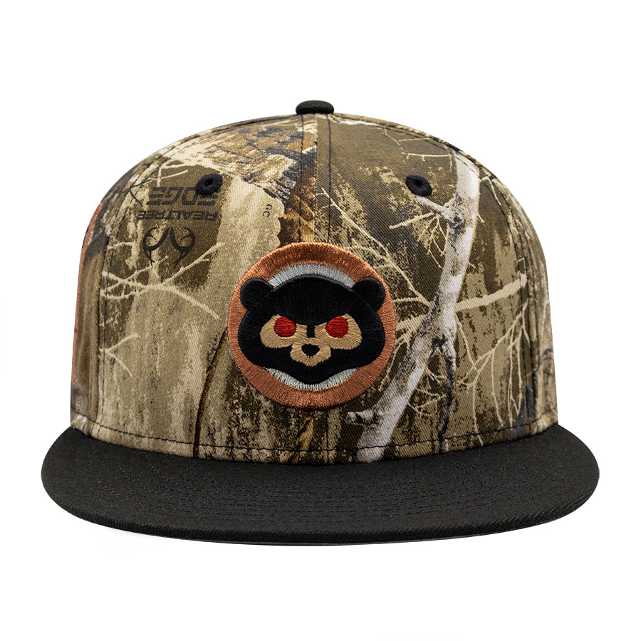 Chicago Cubs "BEAR IN THE WOODS" Exclusive New Era 59Fifty Fitted Hat - Real Tree/Black