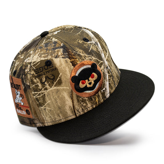 Chicago Cubs "BEAR IN THE WOODS" Exclusive New Era 59Fifty Fitted Hat - Real Tree/Black