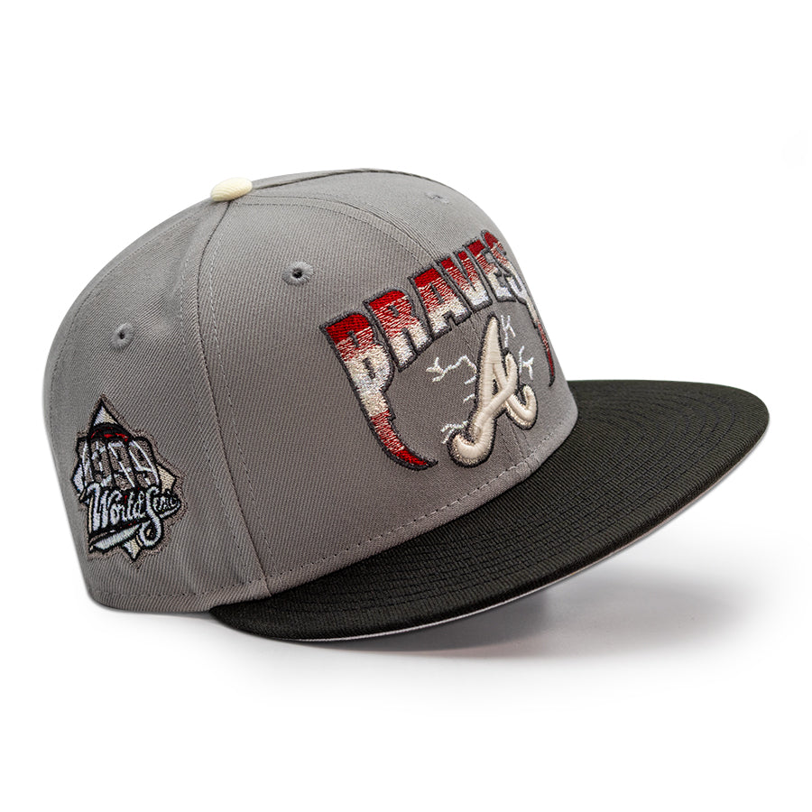 Atlanta Braves "BLAD3 KNIGHT" Exclusive New Era 59Fifty Fitted Hat - Misty Morning/Black