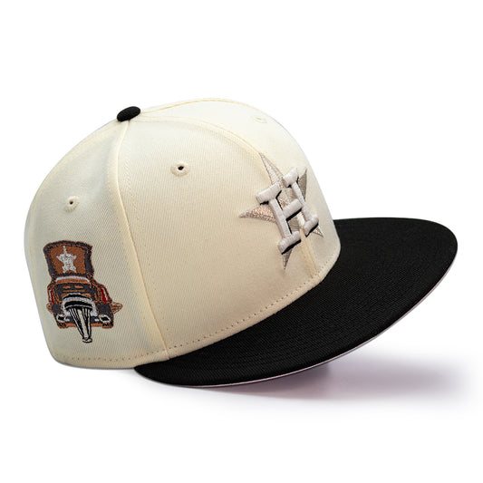 Houston Astros "BLACK SLAB" Exclusive New Era 59Fifty Fitted Hat -Chrome/Black Pinky