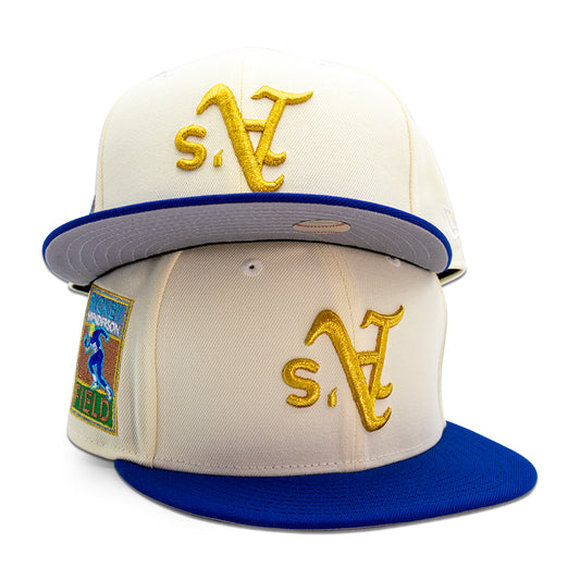 Oakland Athleitcs "SSV" Exclusive New Era 59Fifty Fitted Hat - Chrome/Lt Royal