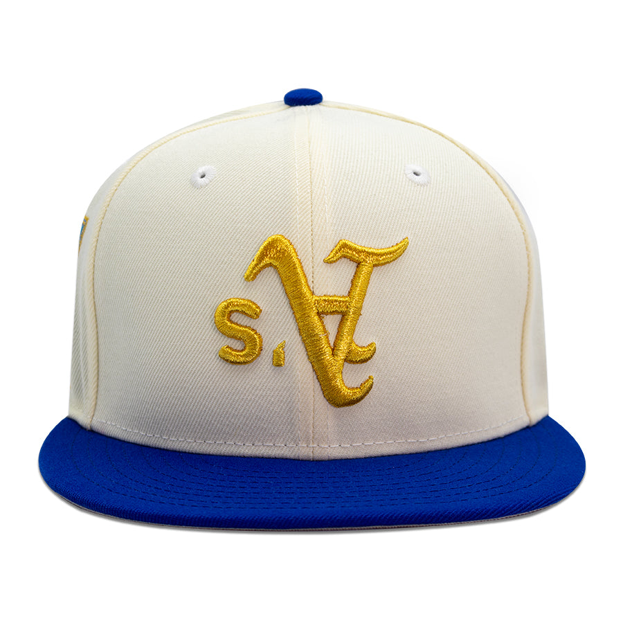 Oakland Athleitcs "SSV" Exclusive New Era 59Fifty Fitted Hat - Chrome/Lt Royal
