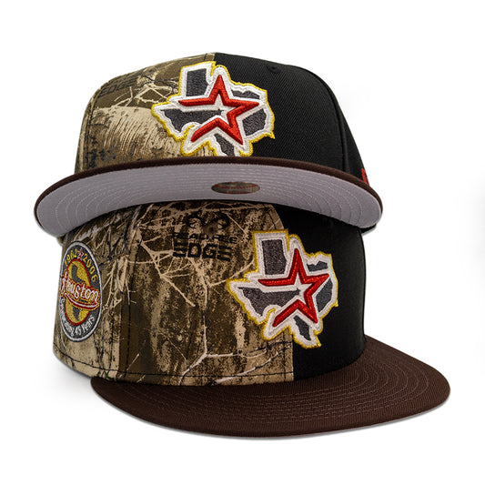 Houston Astros "COZY BLAMO" Pinwheel Exclusive New Era 59Fifty Fitted Hat - Real Tree/Black/Walnut