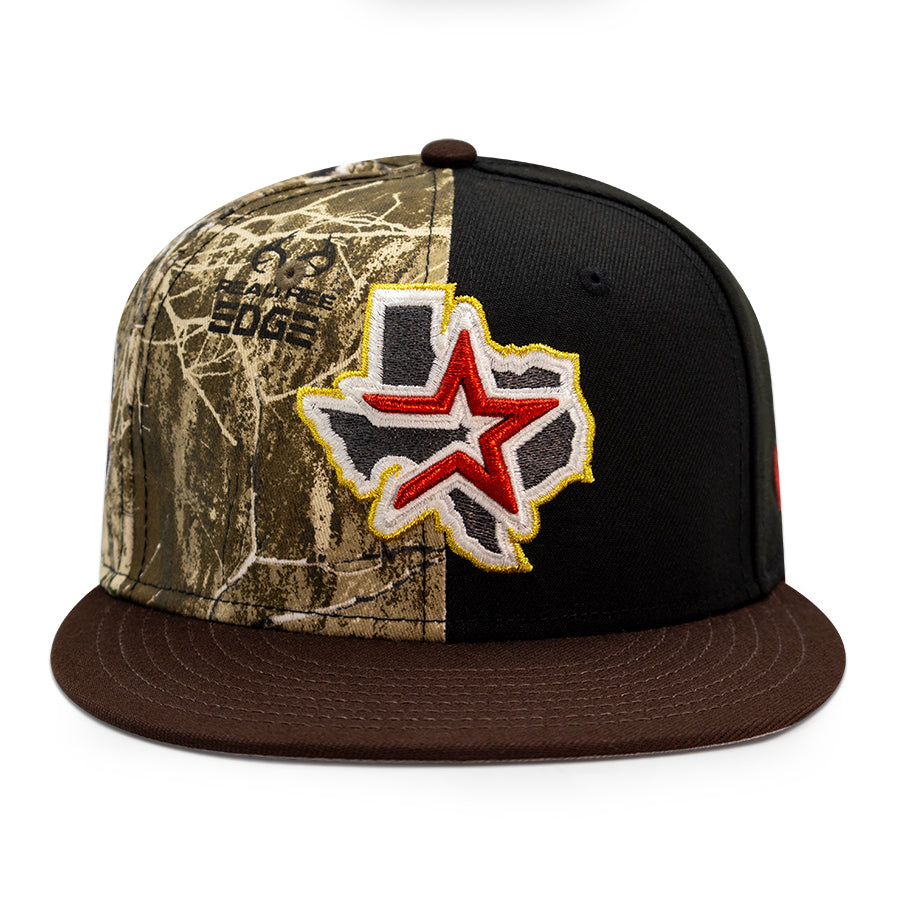 Houston Astros "COZY BLAMO" Pinwheel Exclusive New Era 59Fifty Fitted Hat - Real Tree/Black/Walnut