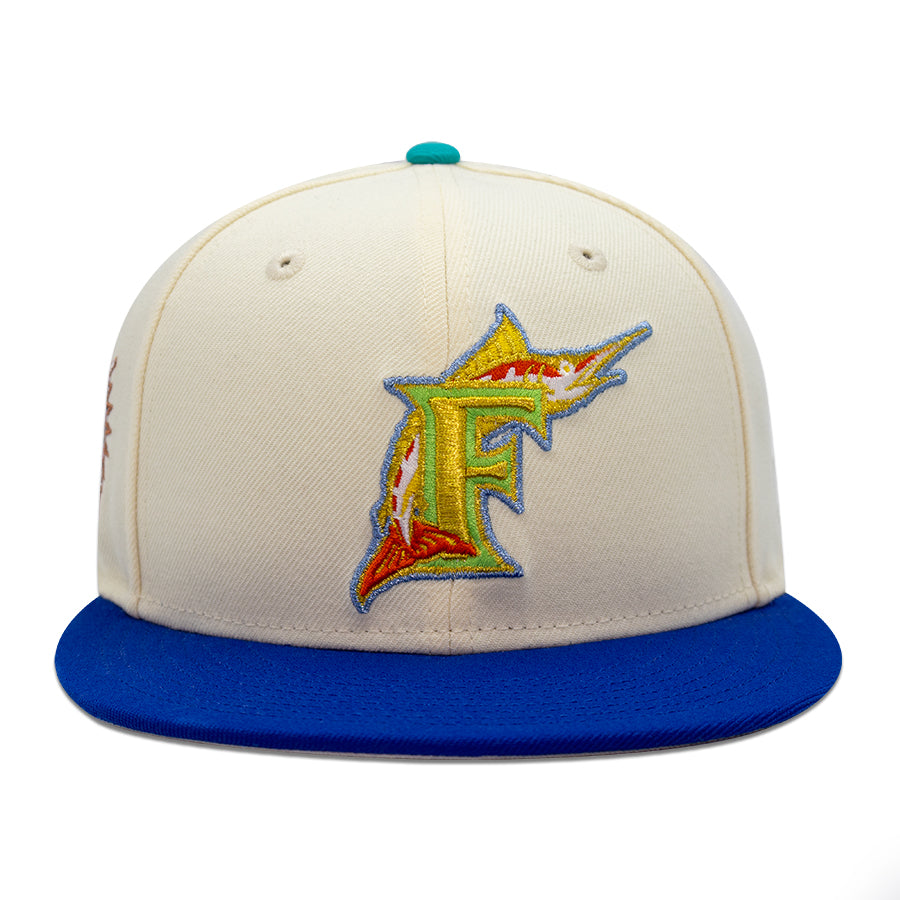 Florida Marlins "SPLASHER" Exclusive New Era 59Fifty Fitted Hat - Chrome/Lt Royal
