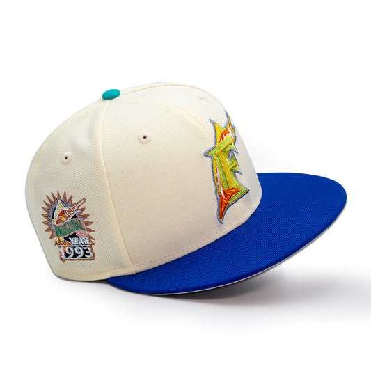 Florida Marlins "SPLASHER" Exclusive New Era 59Fifty Fitted Hat - Chrome/Lt Royal