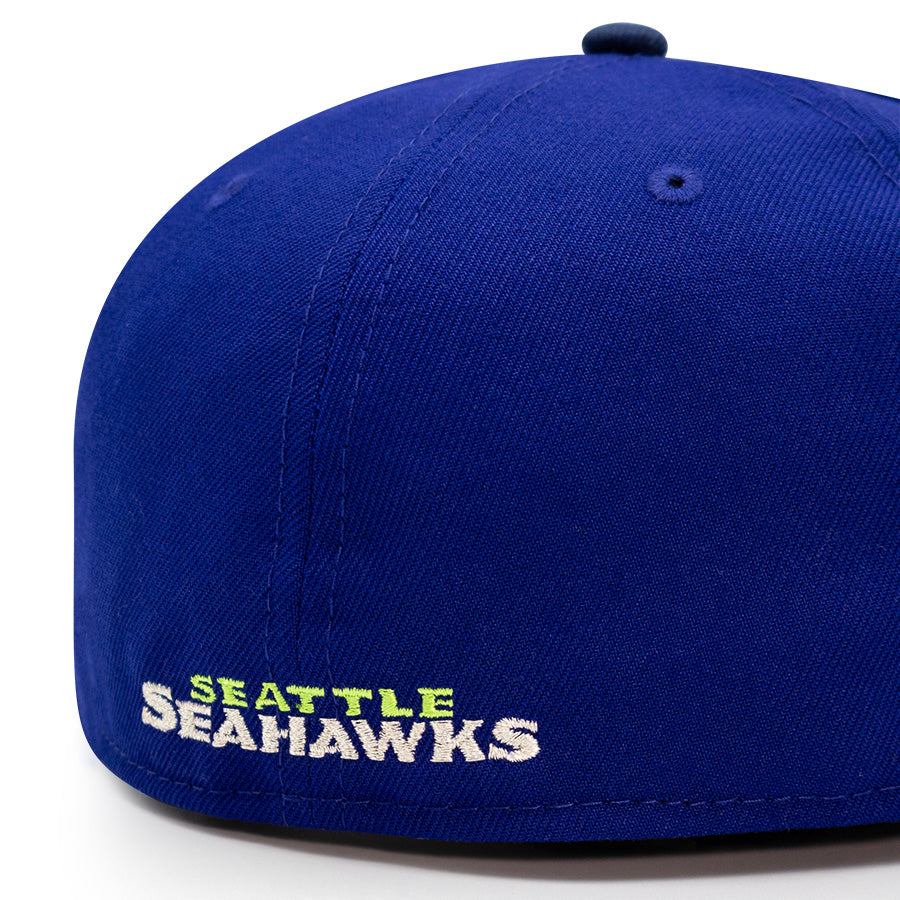 Seattle Seahawks "HAWK EYE" Exclusive New Era 59Fifty Fitted Hat - Dark Royal/Ocean Side Pinky