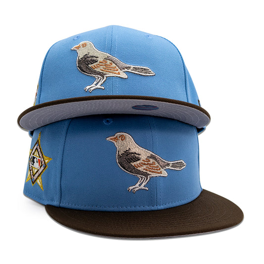Baltimore Orioles "BIRDS OF A FEATHER" Exclusive New Era 59Fifty Fitted Hat - Sky/Walnut