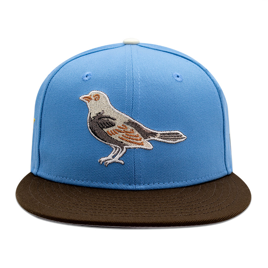 Baltimore Orioles "BIRDS OF A FEATHER" Exclusive New Era 59Fifty Fitted Hat - Sky/Walnut