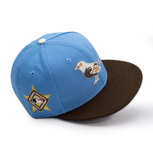 Baltimore Orioles "BIRDS OF A FEATHER" Exclusive New Era 59Fifty Fitted Hat - Sky/Walnut