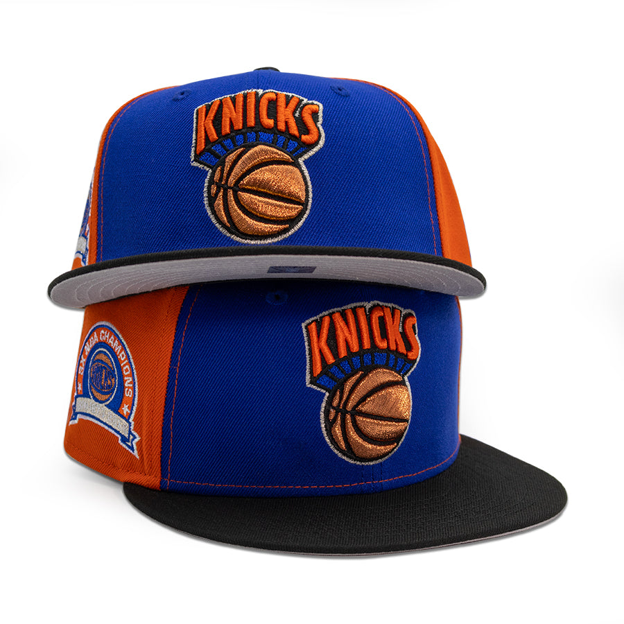 New York Knicks "NEW YORKS FINEST" Exclusive New Era 59FIFTY Fitted Hat - Royal/Orange/Black