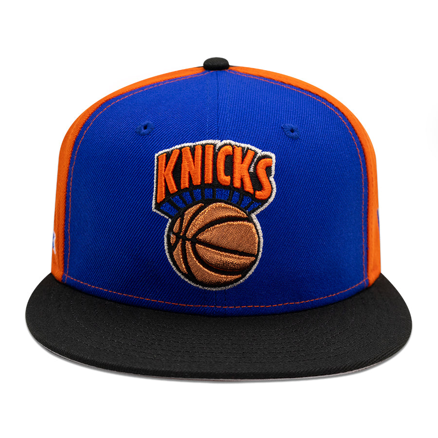 New York Knicks "NEW YORKS FINEST" Exclusive New Era 59FIFTY Fitted Hat - Royal/Orange/Black