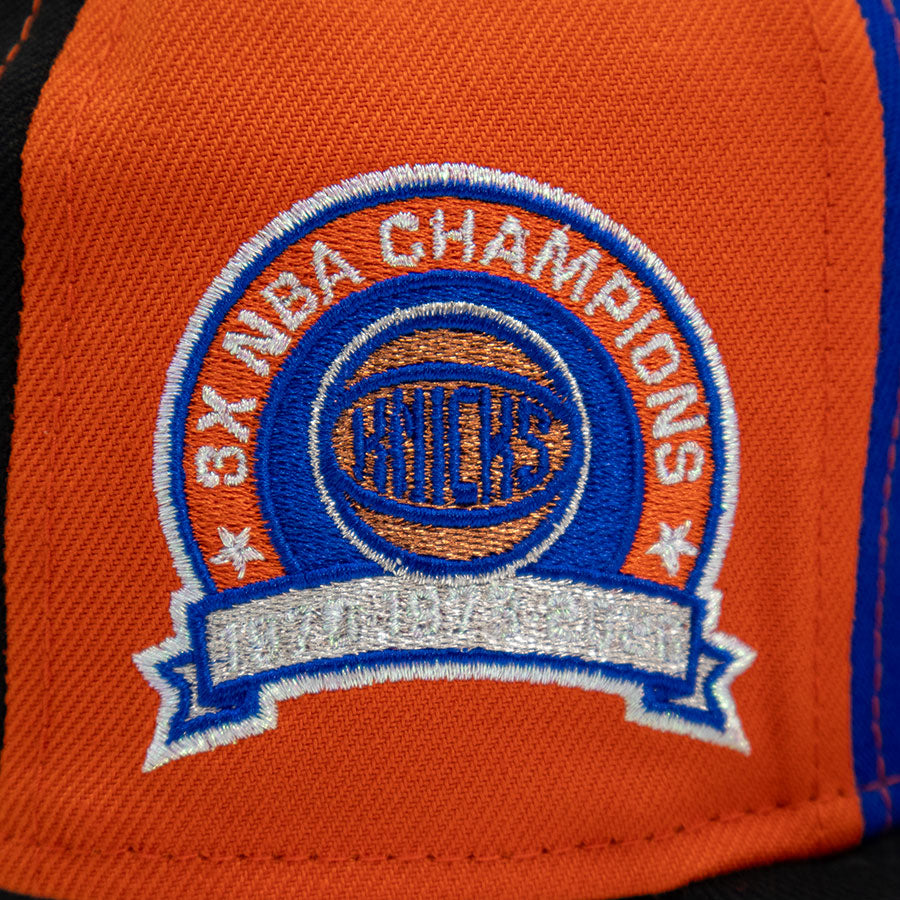 New York Knicks "NEW YORKS FINEST" Exclusive New Era 59FIFTY Fitted Hat - Royal/Orange/Black