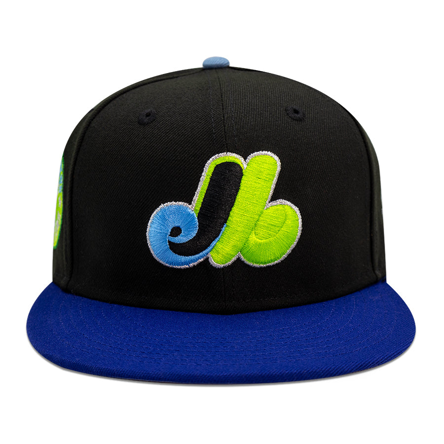 Montreal Expos "MORTY" Exclusive New Era 59Fifty Fitted Hat - Black/Royal