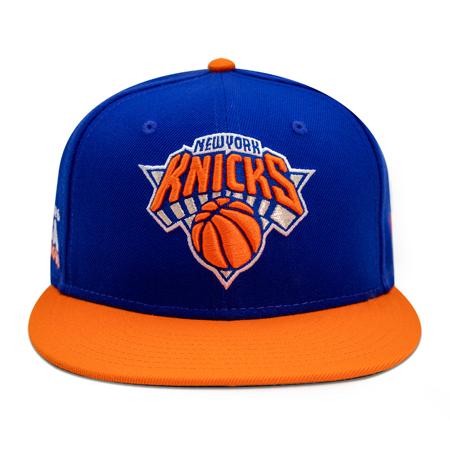 New York Knicks "2026 NBA CHAMPIONS" Exclusive New Era 59FIFTY Fitted Hat - Majestic Blue /Orange