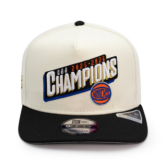 New York Knicks "2026 NBA CHAMPIONS" New Era 9Fifty A-Frame Snapback Hat - Chrome/Black