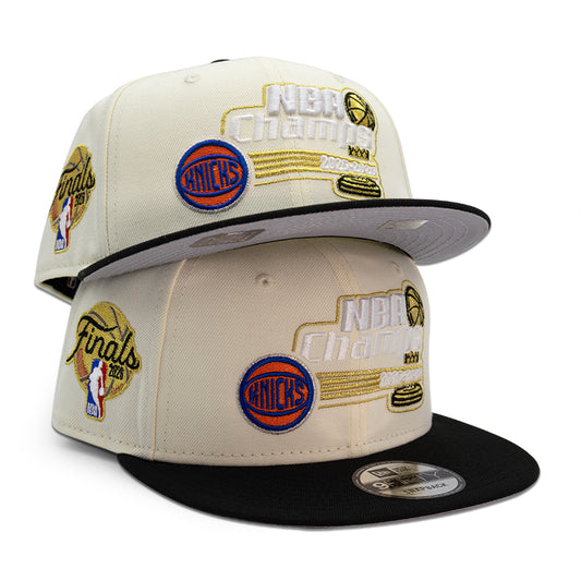 New York Knicks "2026 NBA FINALS" 2Tone New Era 9Fifty Snapback Hat - Chrome/Black