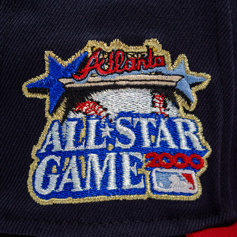 Atlanta Braves "BLUE FLAME" Exclusive New Era 59Fifty Fitted Hat - Navy/Scarlet Pinky