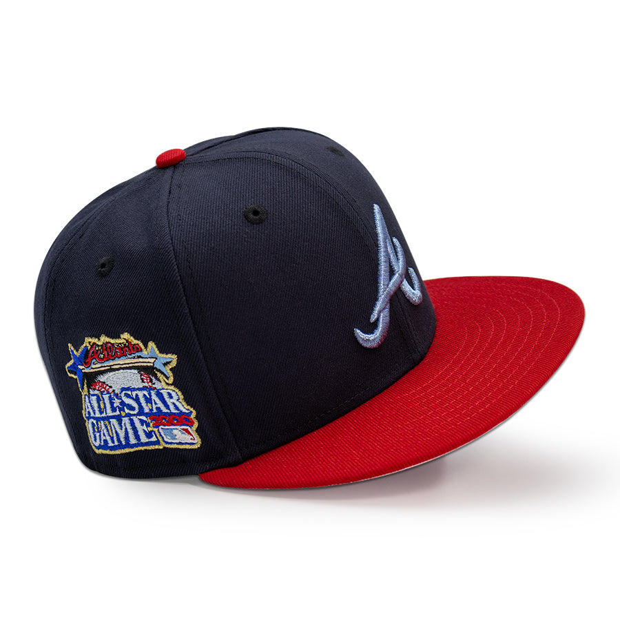 Atlanta Braves "BLUE FLAME" Exclusive New Era 59Fifty Fitted Hat - Navy/Scarlet Pinky