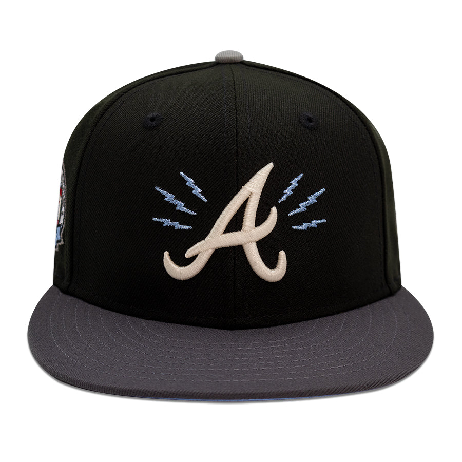 Atlanta Braves "ARTHUR" Exclusive New Era 59FIFTY Fitted Hat - Black/Dark Graphite Icy