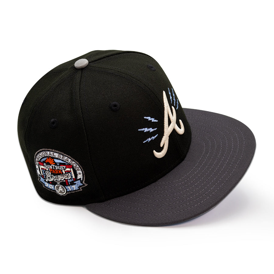 Atlanta Braves "ARTHUR" Exclusive New Era 59FIFTY Fitted Hat - Black/Dark Graphite Icy