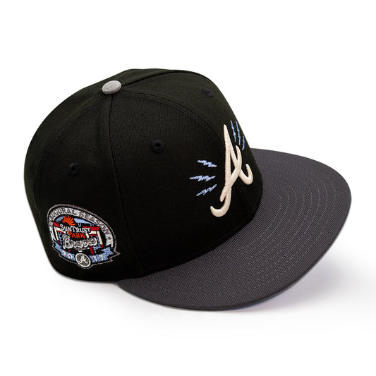 Atlanta Braves "ARTHUR" Exclusive New Era 59FIFTY Fitted Hat - Black/Dark Graphite Icy