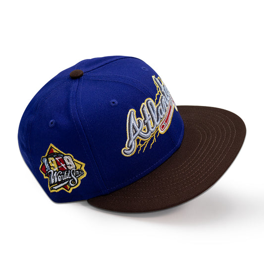 Atlanta Braves "LIGHTNING STRIKE" Exclusive New Era 59FIFTY Fitted Hat - Dark Royal/Burntwood