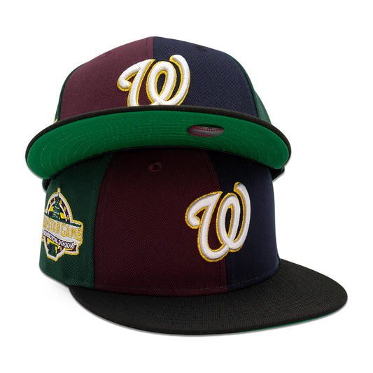 Washington Nationals "HORSE POWER" Exclusive Pinwheel New Era 59FIFTY Fitted Hat - Navy/Maroon/Dark Green/Black