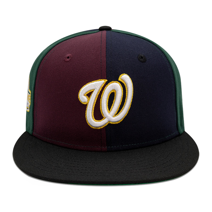 Washington Nationals "HORSE POWER" Exclusive Pinwheel New Era 59FIFTY Fitted Hat - Navy/Maroon/Dark Green/Black