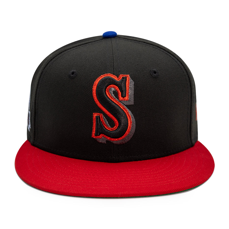 Seattle Mariners "STRANGER THINGS 1.5" Exclusive New Era 59Fifty Fitted Hat - Black/Scarlet