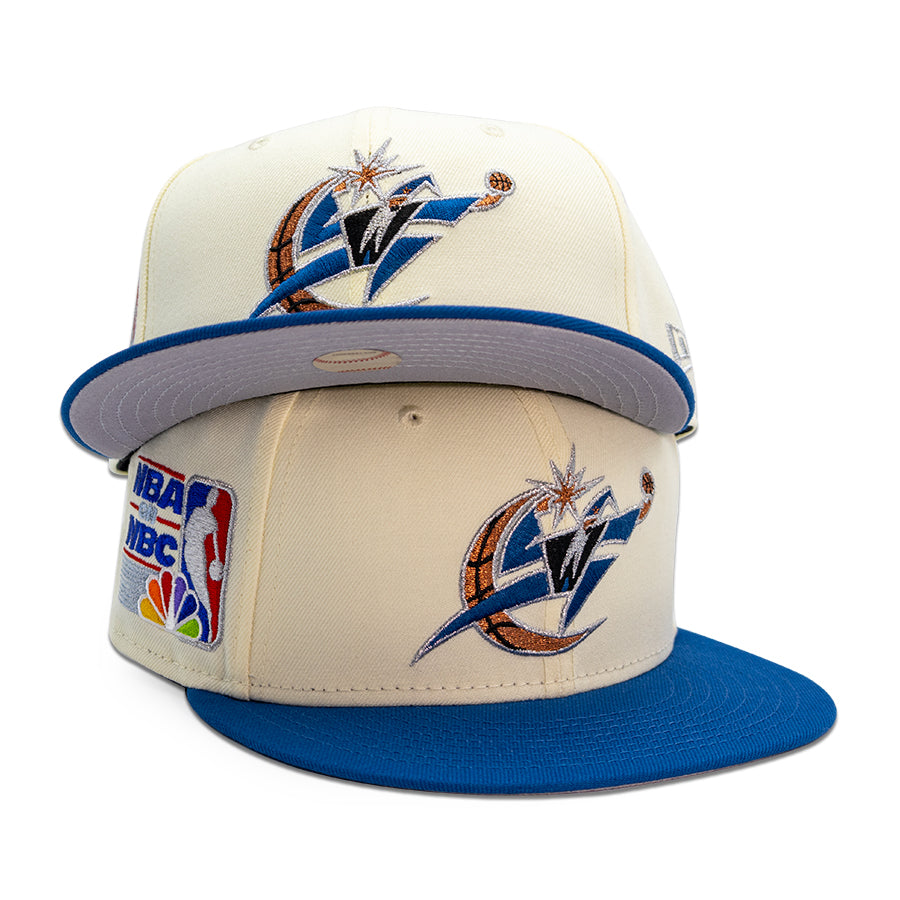 Washington Wizards "COLLEGE BLUE WIZARDS" Exclusive New Era 59Fifty Fitted Hat - Chrome/Seashore