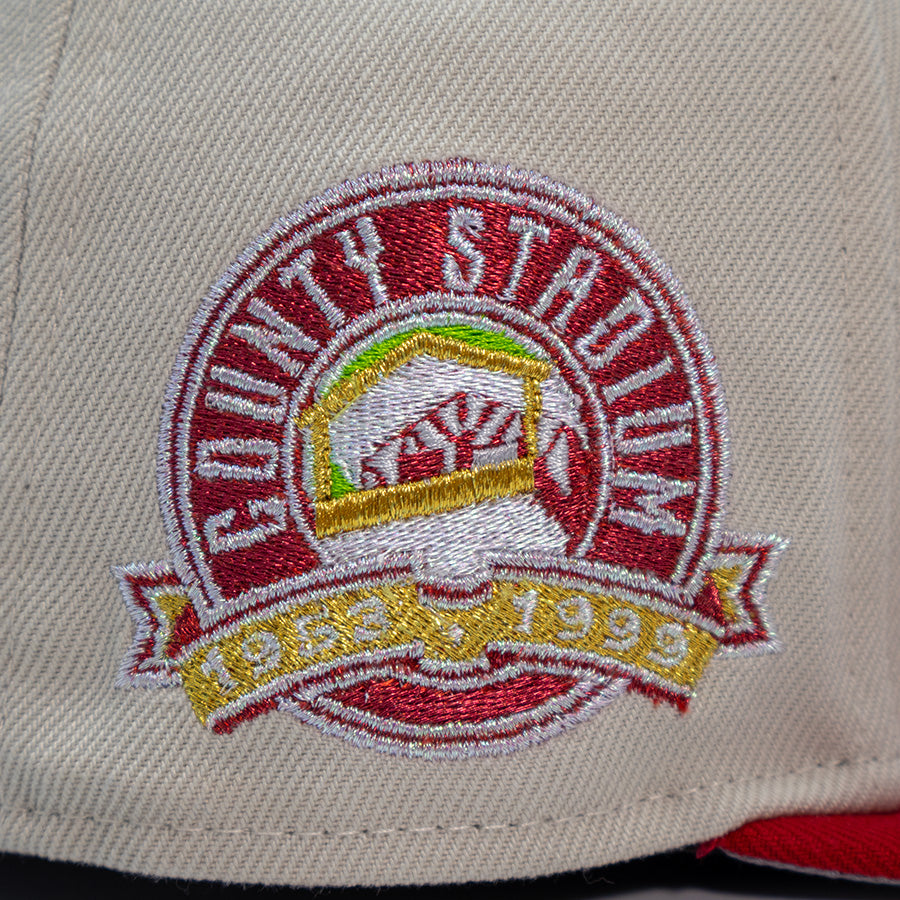 Milwaukee Brewers "TECATE ROJA" CERVECEROS Exclusive New Era 59Fifty Fitted Hat - Stone/Scarlet