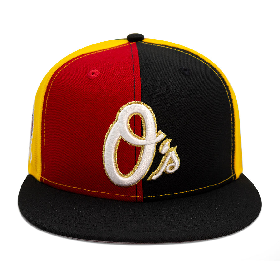 Baltimore Orioles "BAKIN O's" Pinwheel Exclusive New Era 59Fifty Fitted Hat - Black/Scarlet/A-Gold