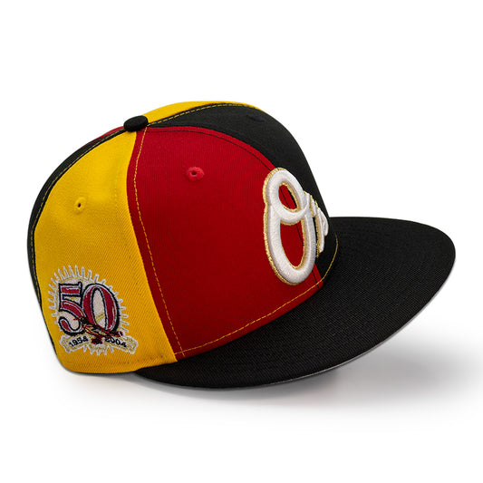 Baltimore Orioles "BAKIN O's" Pinwheel Exclusive New Era 59Fifty Fitted Hat - Black/Scarlet/A-Gold