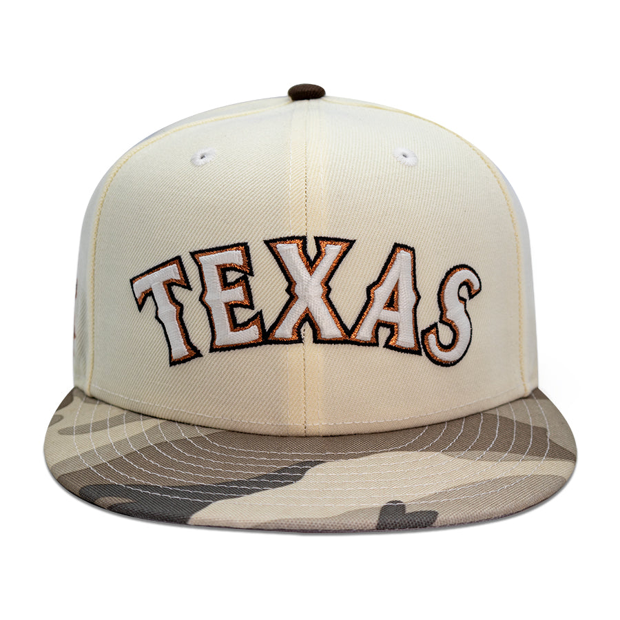 Texas Rangers "TEXAS SANDSTORM" Exclusive New Era 59Fifty Fitted Hat - Chrome/Camo Chrome
