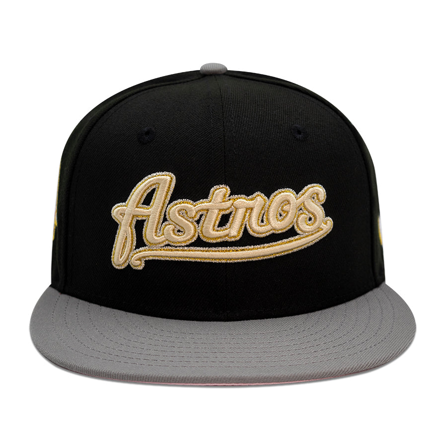 Houston Astros "GOLDEN TOUCH" Exclusive New Era 59Fifty Fitted Hat - Black/Graphite