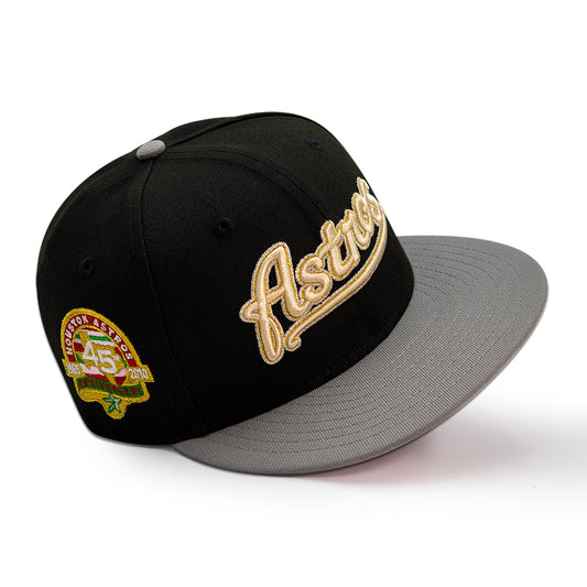 Houston Astros "GOLDEN TOUCH" Exclusive New Era 59Fifty Fitted Hat - Black/Graphite