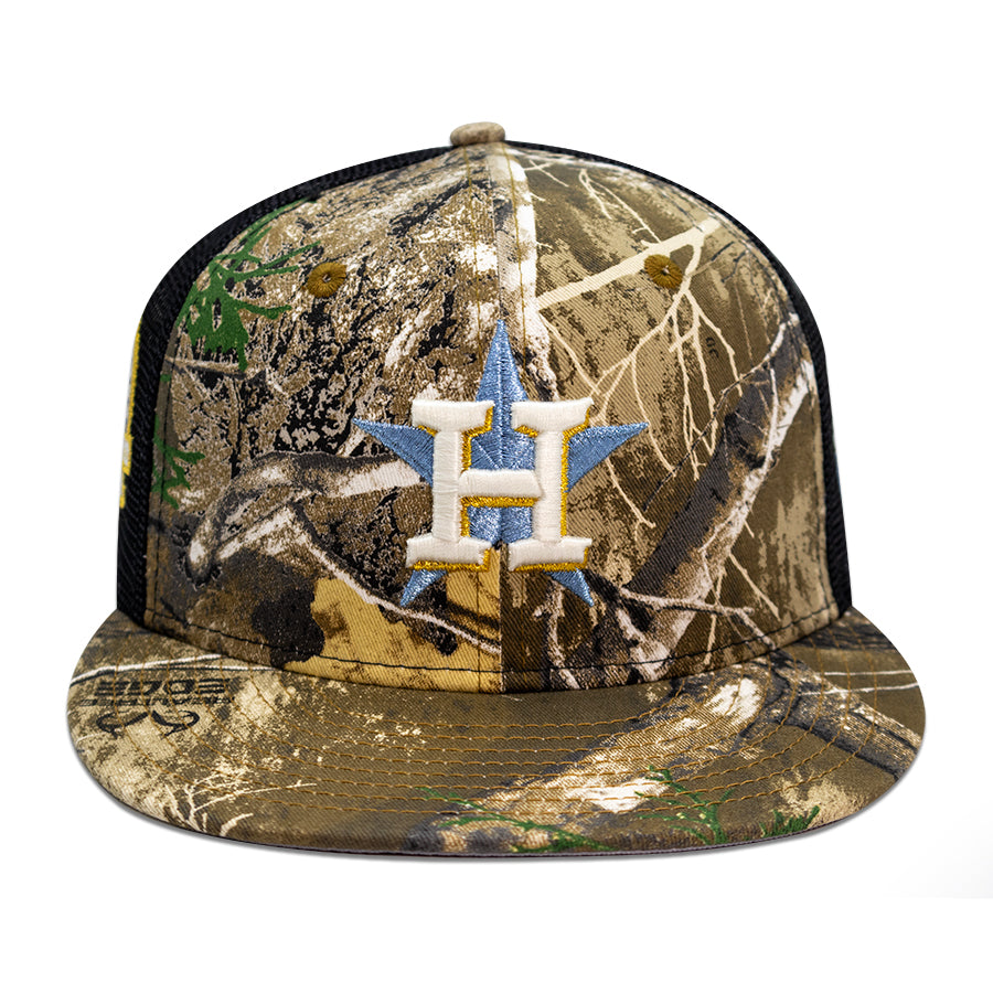 Houston Astros "THE OUTLAW" Exclusive New Era 59Fifty Fitted Hat - Real Tree Trucker