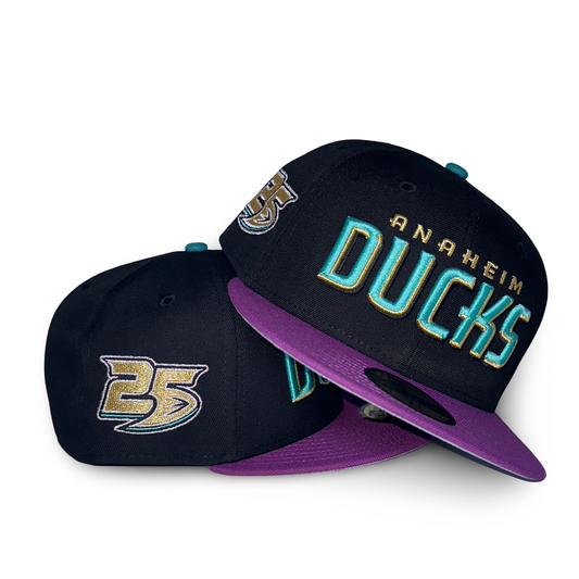 Anaheim Ducks "DUCKY CACTUS" Exclusive New Era 59Fifty Fitted Hat - Black/Sparklng Grape