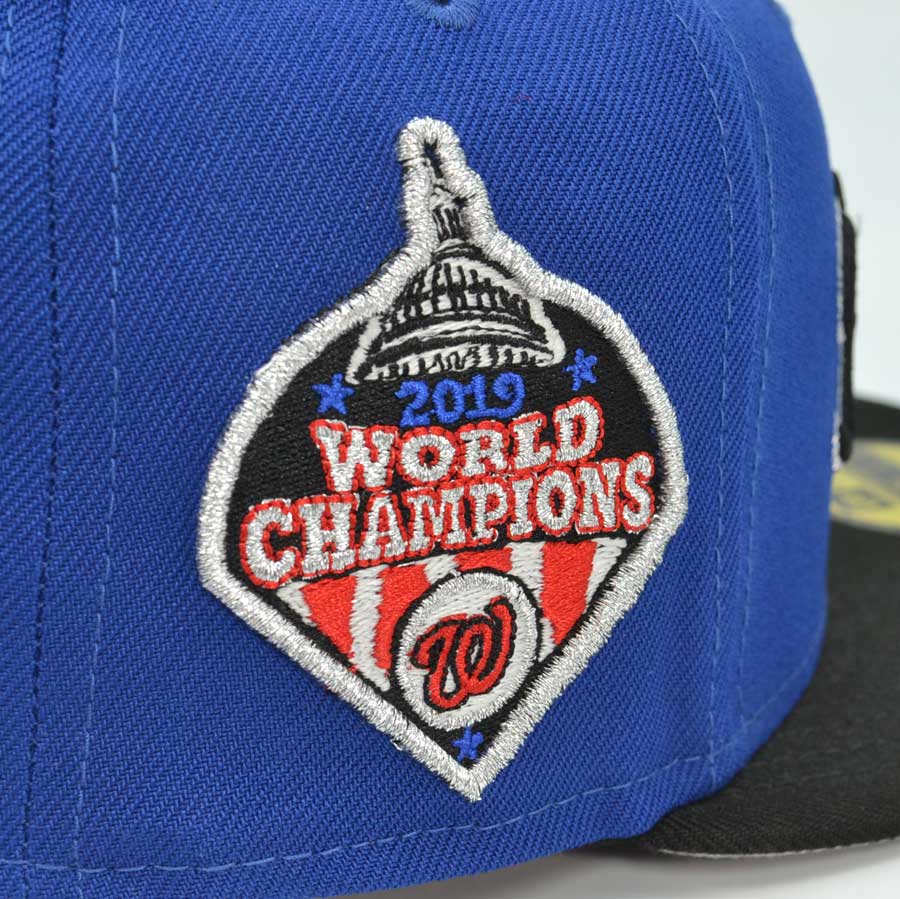 Washington Nationals Script 2019 WORLD SERIES Exclusive New Era 59Fifty Fitted Hat - Royal/Black