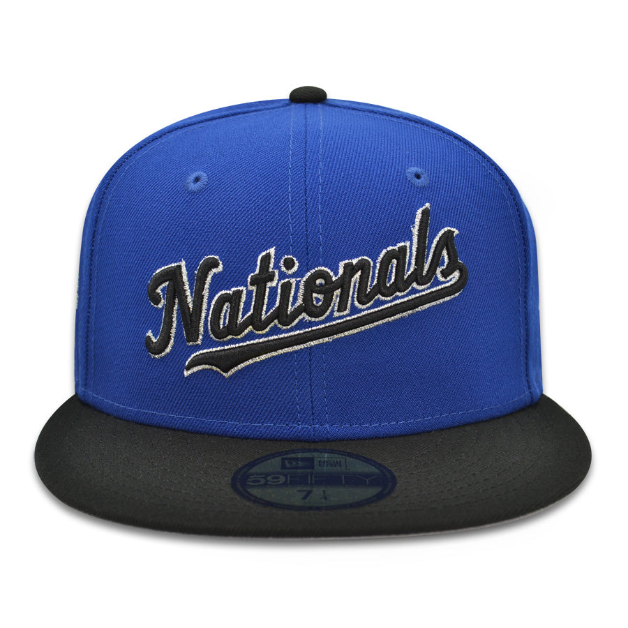 Washington Nationals Script 2019 WORLD SERIES Exclusive New Era 59Fifty Fitted Hat - Royal/Black