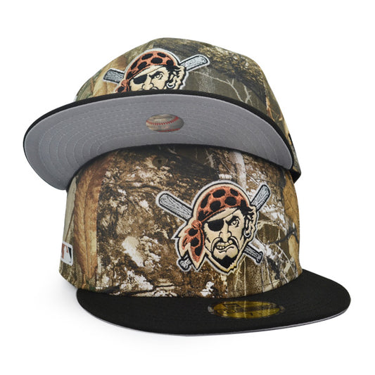 Pittsburgh Pirates SIDE BATTY Exclusive New Era 59Fifty Fitted Hat - Real Tree Camo/Black