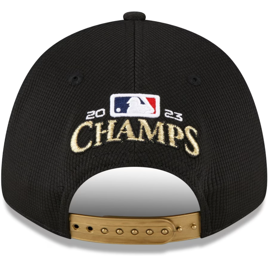 Texas Rangers 2023 WORLD SERIES Locker Room 9FORTY Adjustable Snapback Hat - Black