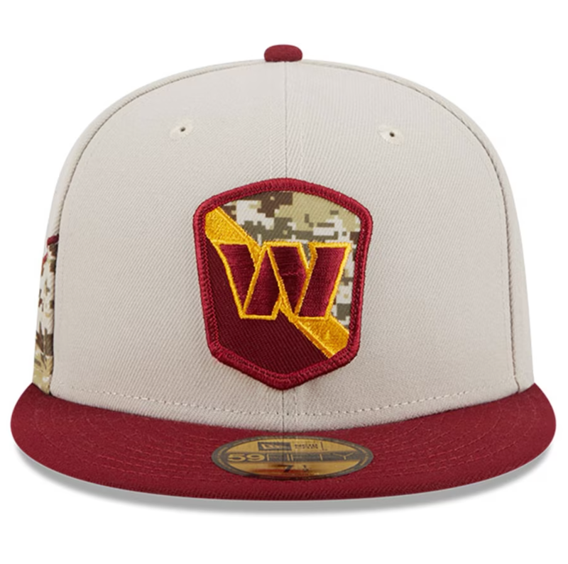 Washington Commanders New Era 2023 Salute To Service 59FIFTY Fitted Hat - Stone/Burgundy