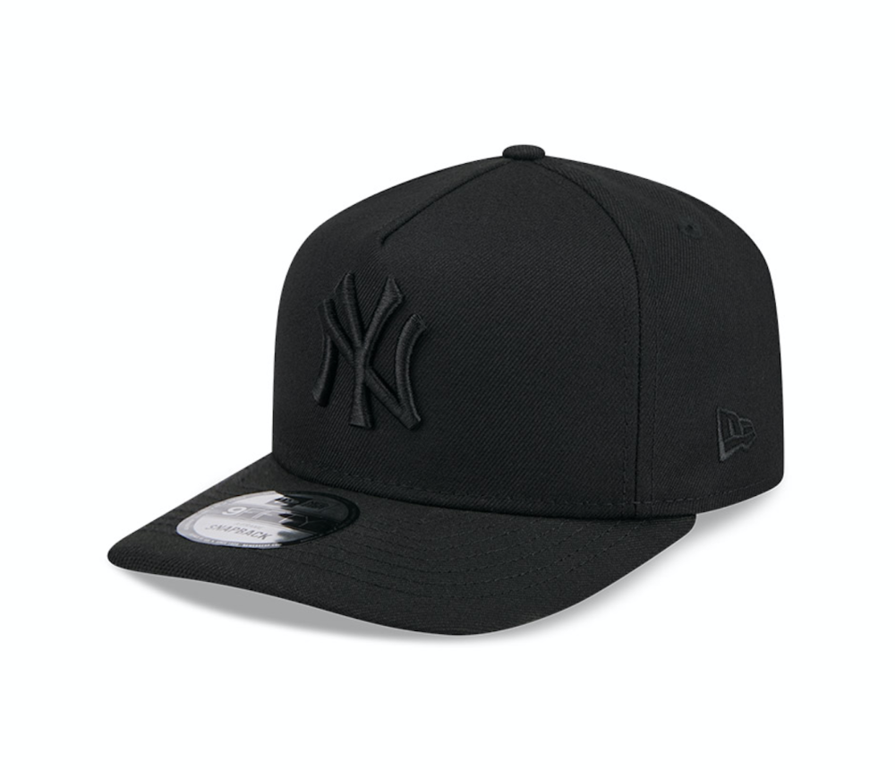 New York Yankeess New Era A-FRAME 9Fifty Snapback MLB Hat - Black on Black