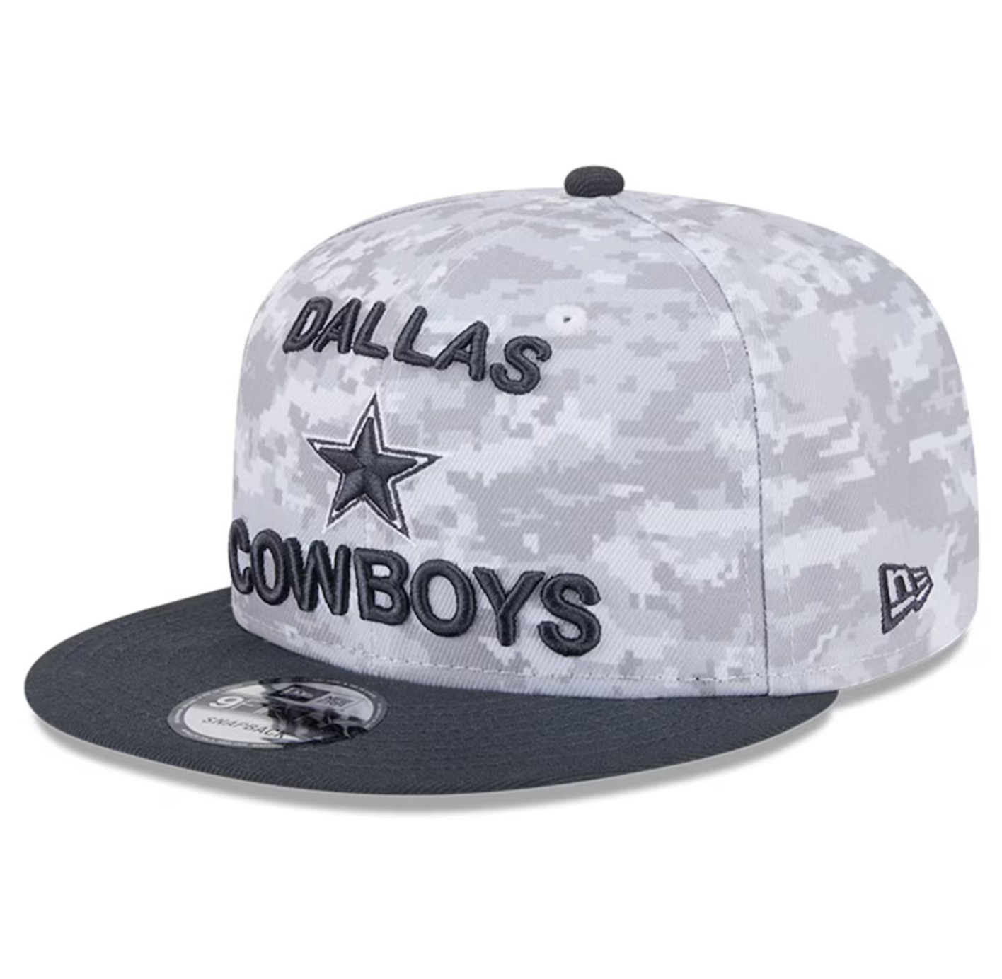 Dallas Cowboys New Era 2024 Salute To Service 9Fifty Snapback Hat - Chrome/Graphite