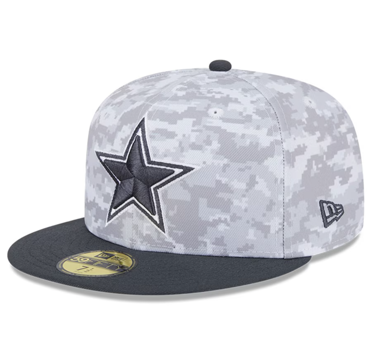 Dallas Cowboys New Era 2024 Salute To Service 59FIFTY Fitted Hat - Chrome/Graphite