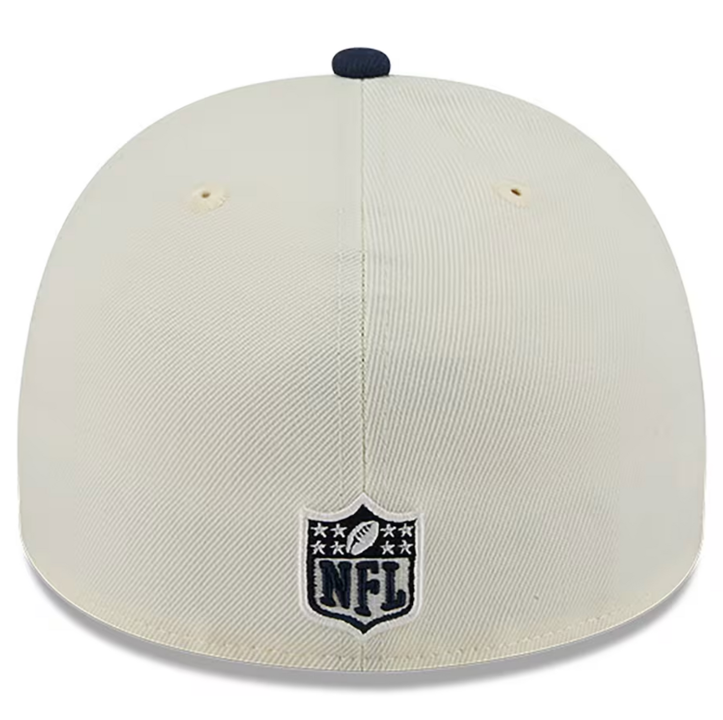 Dallas Cowboys New Era 2025 NFL Draft On Stage A-Frame 59FIFTY Fitted Hat - Cream/Navy