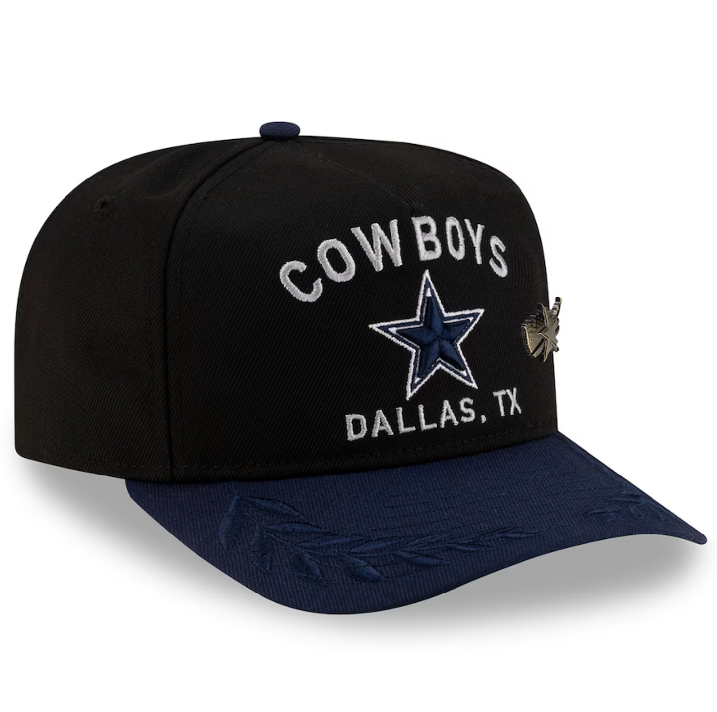 Dallas Cowboys New Era 2025 NFL Draft On Stage A-Frame 59FIFTY Fitted Hat - Black/Navy