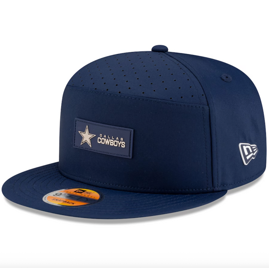 Dallas Cowboys New Era 2025 Sideline Split Panel 9FIFTY Snapback Hat - Navy